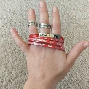 4/$20! LGBTQ+ Ring & Red Bracelet Couples Set HRC